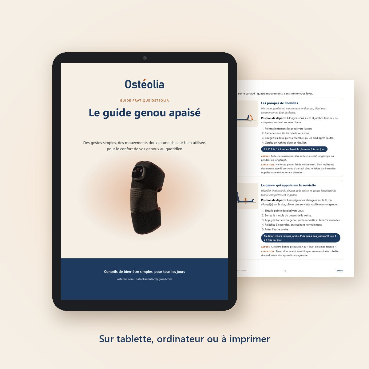 Ebook Le guide genou apaisé, sur tablette