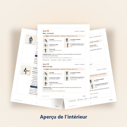 Ebook Routine épaule 30 jours, aperçu des pages intérieures