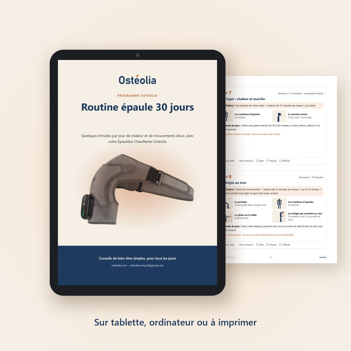 Ebook Routine épaule 30 jours, sur tablette