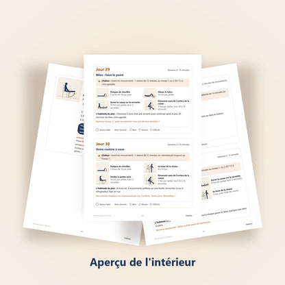 Ebook Routine genou 30 jours, aperçu des pages intérieures